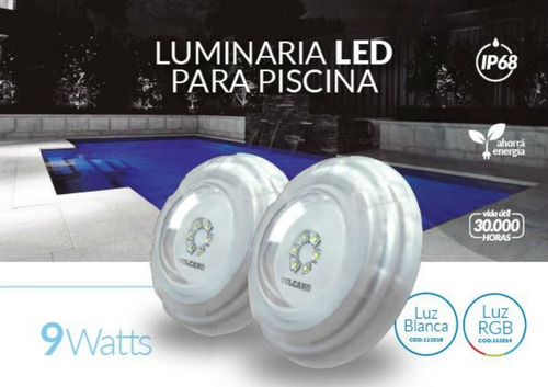 Imagen 2 de 5 de Luz Pileta Rgb Vulcano Lumipool 9w Cod. 112019