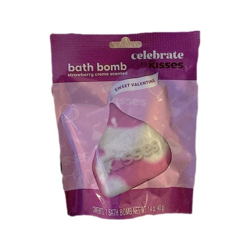 Bomba De Tina Efervescente Aromática Pinta Agua Kisses 40g Color Sweet Valentine Fragancia Strawberry Creme