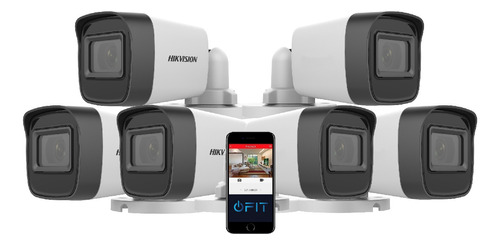 Kit X6 Camaras De Seguridad Bullet Hikvision 1080p Exterior