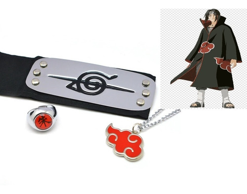 Set Cosplay Akatsuki - Naruto V2  (banda + Anillo + Collar)