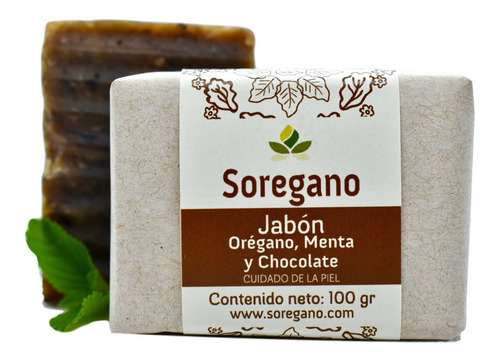 Sorégano Jabón Artesanal De Orégano, Menta Y Chocolate