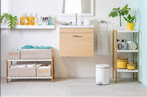 Imagen 3 de 7 de Vanitory Roble Colgar 54 Cm Bacha Loza