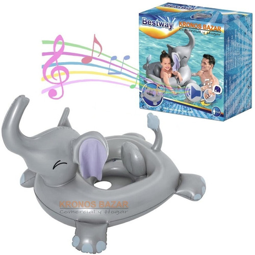 Salvavidas Inflable Elefante Bebé Con Sonido Bestway 34152