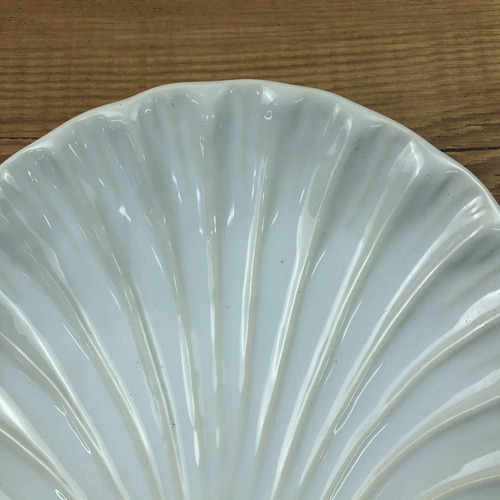 Prato Sobremesa Ocean Branco Perola Cerâmica Scalla 4 Un. Cor Branco - Perola Formato Concha