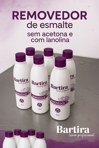 Kit 6 Removedor De Esmalte Com Acetona Bartira 500 Ml