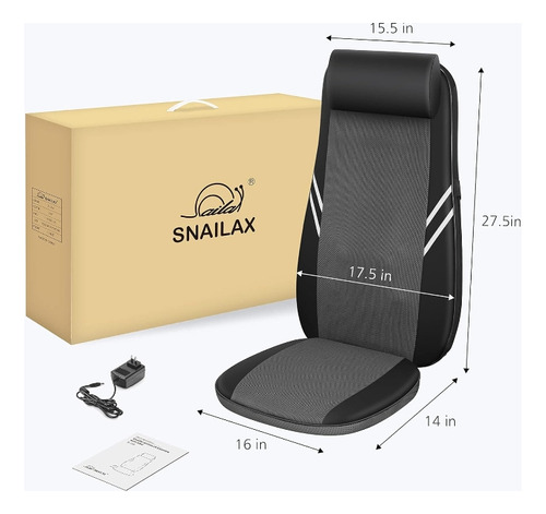 Asiento Masajeador Con Terapia De Calor Flexible Espalda