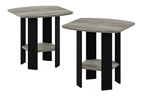 Furinno 211180gyw Simple Design End Table Juego De 2 Oak Gre
