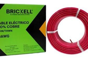 Cable Eléctrico 10awg 100% Cobre, Rojo Brickell Mayor Y Deta