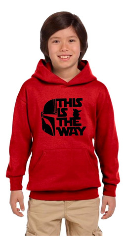 Poleron Canguro Rojo Yoda This Is The Way ¡oferta!