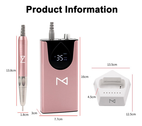 Máquina Perforadora De Uñas M Max Professional Con Motor Sin