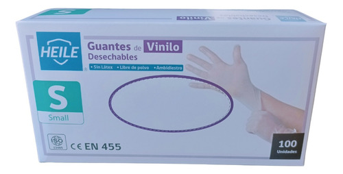 Guantes De Vinilo Caja 100 Unidades Desechables