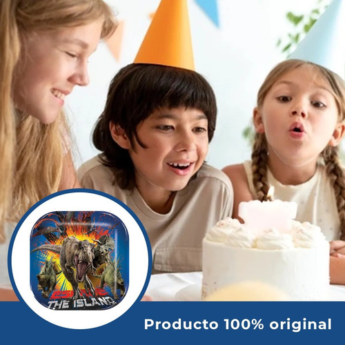 12 Platos Grandes Cuadrados Jurassic World - Jurassic77world