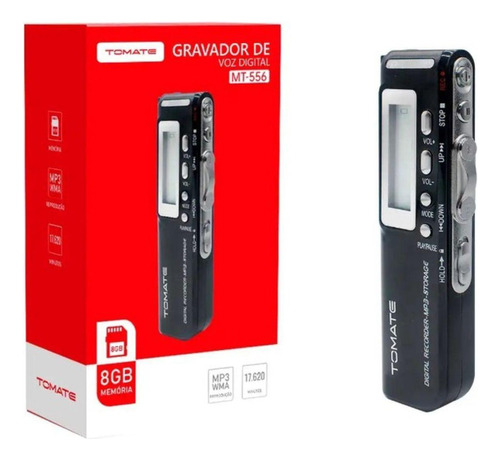 Gravador Digital Portátil Com Entrada Microfone 8gb Tomate