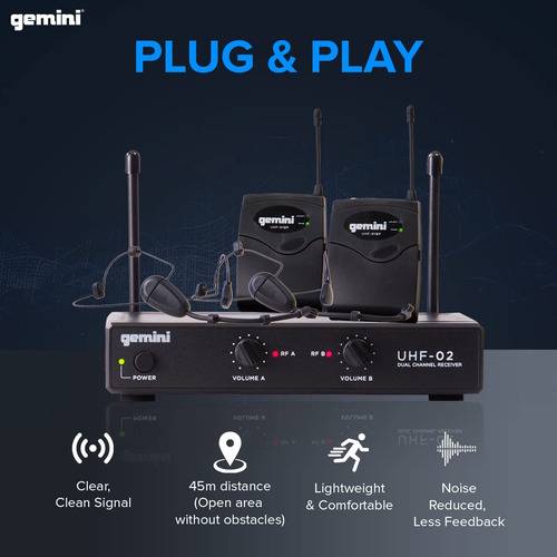 Gemini Sound Uhf-02hl-s12 Auriculares Inalámbricos Uhf De