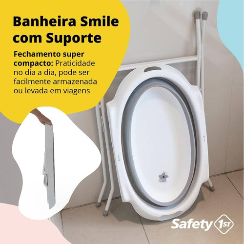 Banheira De Bebê Com Suporte Portátil Smile Green Safety 1st