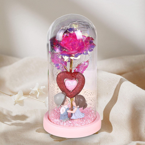 Decoración De Valentín, Rosa De Cristal, Regalo Base Rosa