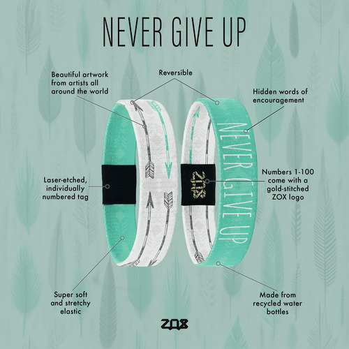 Braceletas Zox Nunca Te Rindas | Banda Elástica Elástica Con