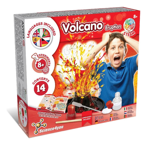 Science4you - Volcán En Erupción Para Niños 8 Años - 8 Manua