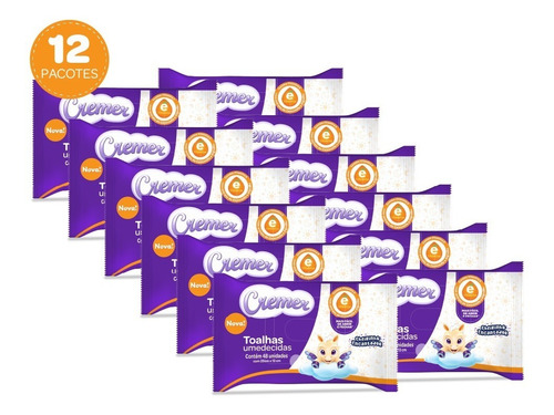 Imagem 1 de 4 de Kit Toalha Umedecida Cremer Vitamina E - 576 Unidades