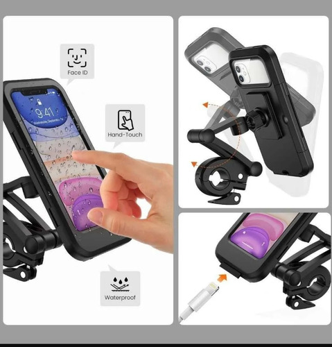 impermeable Moto Soporte para teléfono móvil se adapta a Sony Xperia Sola LUGGPS 11