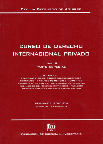 Imagen 1 de 4 de Curso De Derecho Internacional Privado Tomo Ii Vol. 1 / Fcu