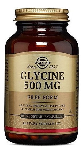 Solgar Glicina 500 Mg 100 Capsulas Vegetales