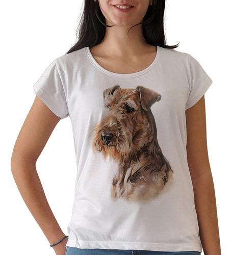 Remera Perro Airedale Terrier Animal Mujer Purple Chick