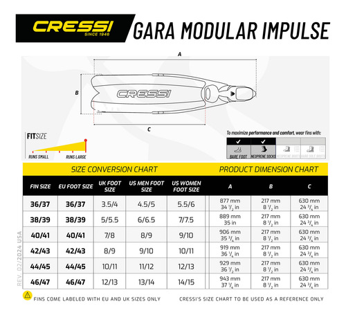 Aleta Cressi Gara Turbo Impulse Buceo Blanco 28/29 Mx