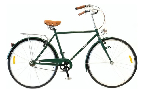 Bicicleta De Paseo Rod 28 Vintage Verde Aluminio Mundo Gym