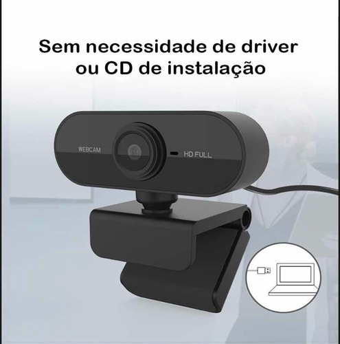 Webcam Full Hd 1080p Para Computadores E Notebook Com Áudio