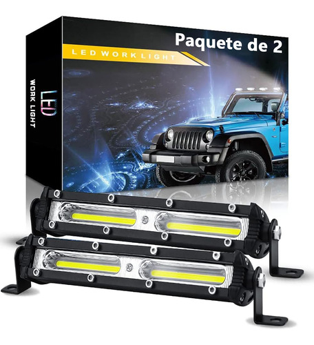 Par Faros Barras 36w Led Auxiliares 7'' Auto Moto Jeep Rzr 