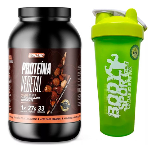 Proteína Vegetal Gohard 33 Servicios Sabores + Shaker 600ml 