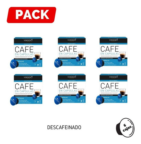 Pack 6 Cajas Café Descafeinado Para Dolce Gusto