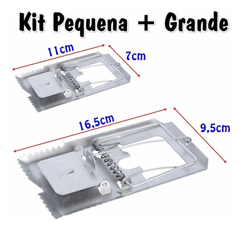 3 Kit Ratoeira Grande + Ratoeira Pequena Repelente Ratos