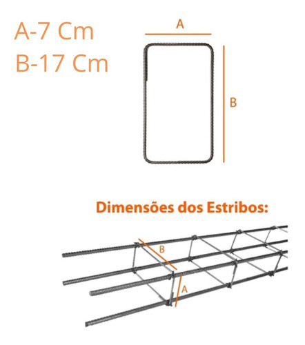 Estribo 7x17 4.2mm Reforçado Colunas Vigas Baldrame Cx/200