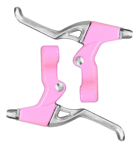 Manete Maçaneta De Freio Bike Aluminio V-brake Cores Cor Rosa/prata L