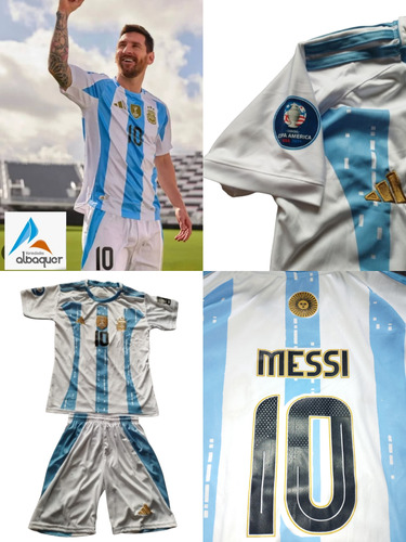 Nuevo Conjunto De Fútbol Argentina Lionel Messi P/niños