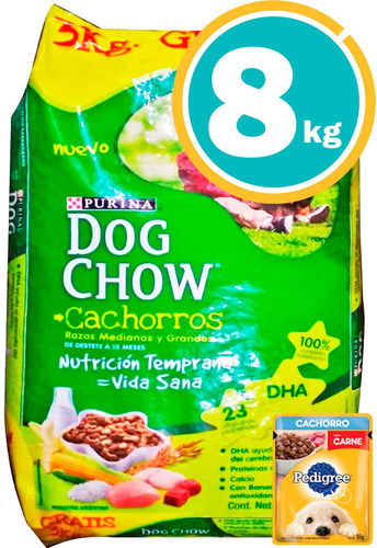 Dog Chow Perros Cachorro 8kg Y Salsa + Envío Gratis*