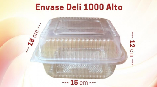 Envase Contenedor Pet Cierre Plus 1000 Alto Maxiplas Bulto