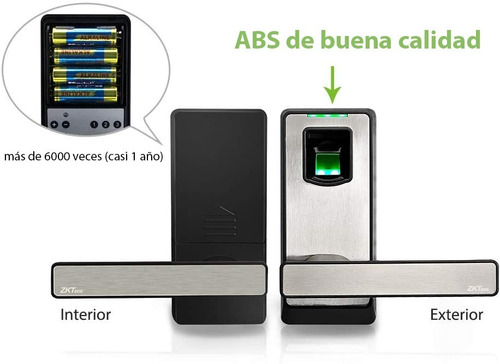 Imagen 6 de 10 de Cerradura Puerta Inteligente Huellas Digitales Con Manilla