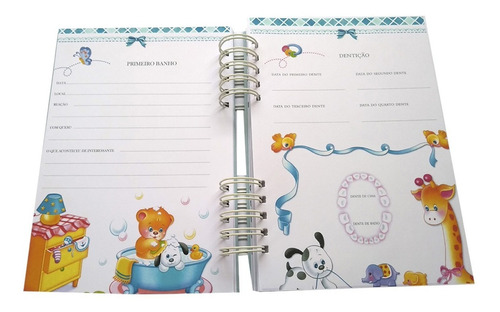 Imagem 6 de 10 de Álbum Livro Diário Bebê Meninos Personalizado Balões Caixa