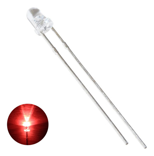 10x Led Rojo 3mm Alto Brillo Alta Luminosidad Arduino Hobb