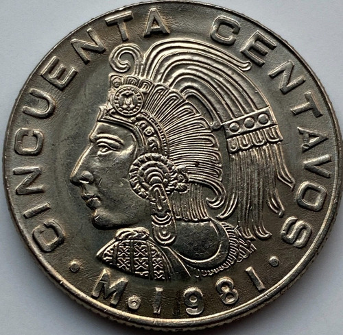 Mex16204a México 50 Centavos 1981 9 Redond Unc-bu Error Ayff