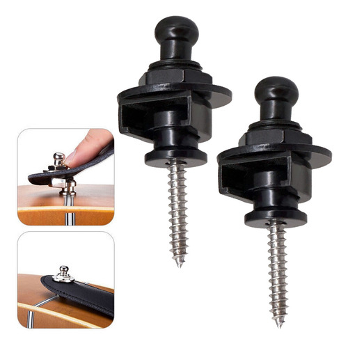 2pzs Botones Seguros Para Guitarra O Bajo Correa Strap