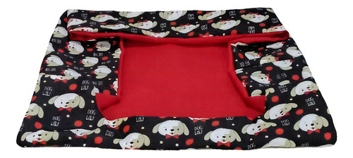 Capa Para Cama Pet  P 50x50cm (não Acompanha Os Enchimentos) Cor Vermelho