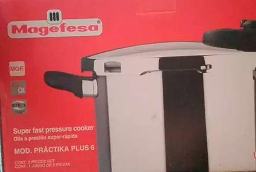 Olla A Presión Magefesa Mod. Práctika Plus 6. Acero Inox 6l.