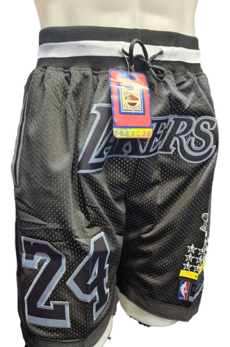 Short Bermuda Nba Básquet Los Angeles Lakers Negra Negro Xl