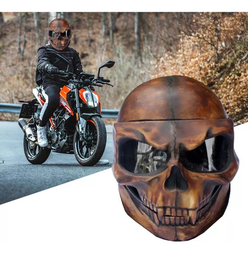 Casco De Motociclista Cráneo Máscara De Halloween