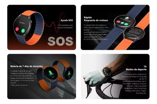 Imagen 9 de 9 de Smartwatch Kieslect Calling Watch Kr Pro + Malla + Film