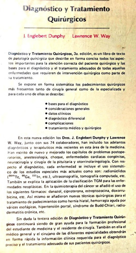 Diagnóstico Y Tratamiento Quirúrgico - Englebert & Way 3ª Ed (Usado)
